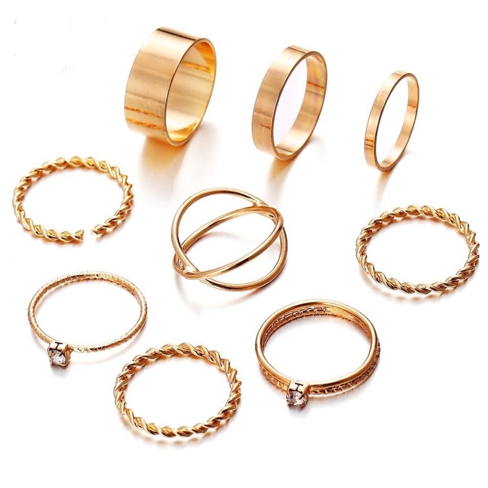 3 for $27 ❤️ Gold knuckle rings set (9)